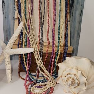 #2500, NATURAL STONES NECKLACE, SODALITE, JASPER, CRACY LACE AGATE, 11 ITEMS